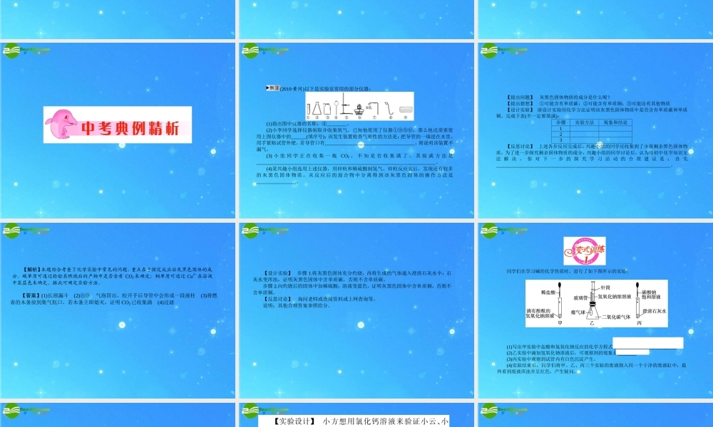 中考化学复习专题十八 化学实验探究课件 人教新课标版 课件