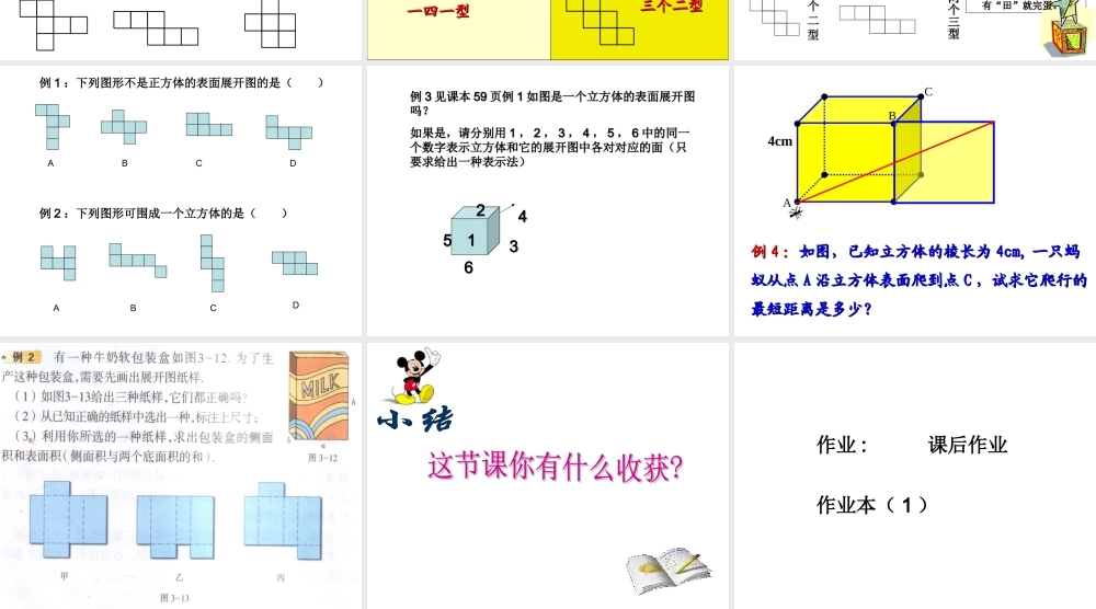 八年级数学 直棱柱的表面展开图 课件