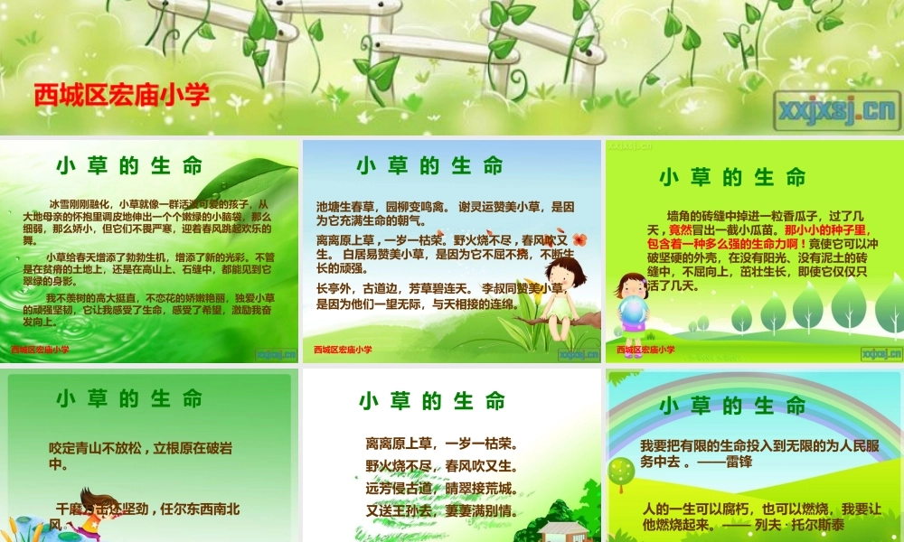 小学课件草的生命积累