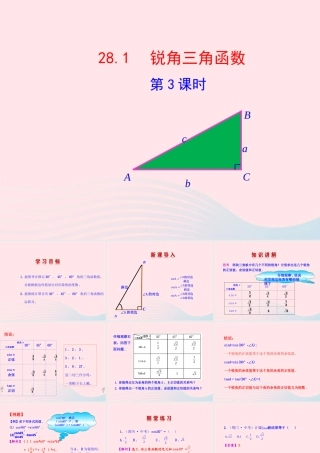 九年级数学下册 第二十八章 锐角三角函数281 锐角三角函数第3课时课件 (新版)新人教版 课件