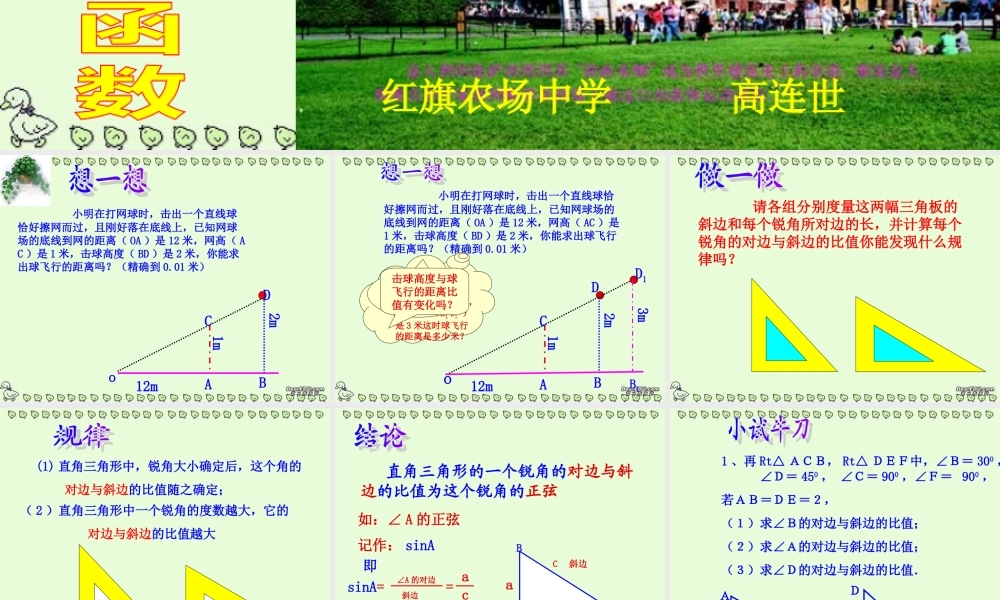九年级数学锐角三角函数课件