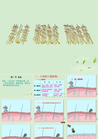 七年级生物 增强免疫 预防疾病课件 冀教版 课件