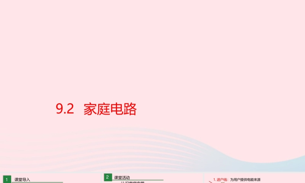 九年级物理下册 92 家庭电路课件 (新版)教科版 课件