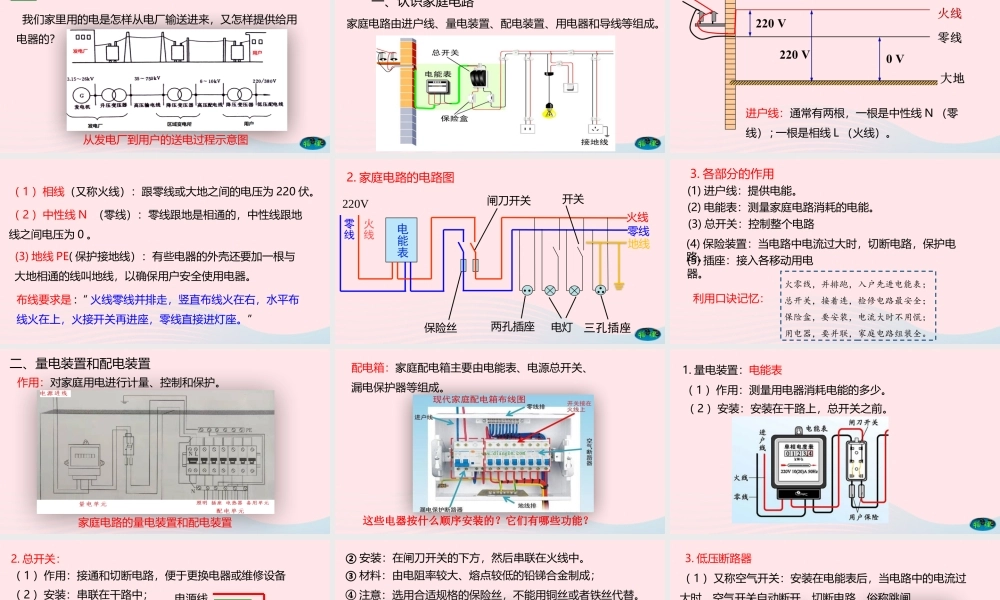 九年级物理下册 92 家庭电路课件 (新版)教科版 课件