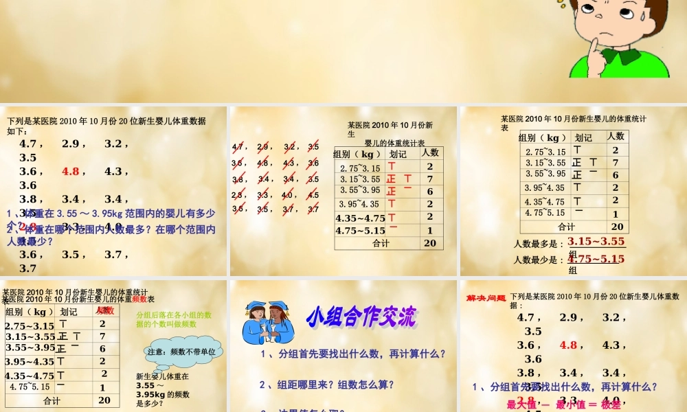 八年级数学下册 6.4 频数与频率(第1课时)课件 (新版)浙教版 课件