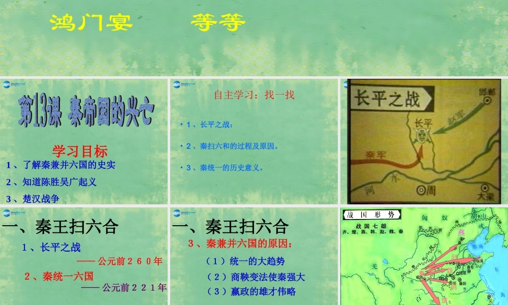 中学历史七年级上册 第13课 秦帝国的兴亡课件 北师大版 课件