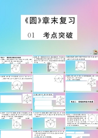 九年级数学上册 第24章(圆)章末复习作业课件 (新版)新人教版 课件