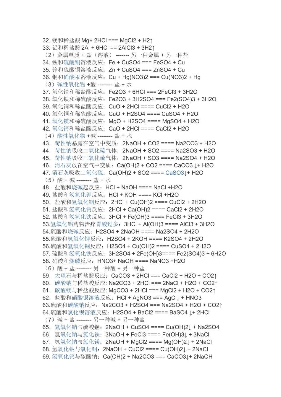 初三化学方程式总结_第3页