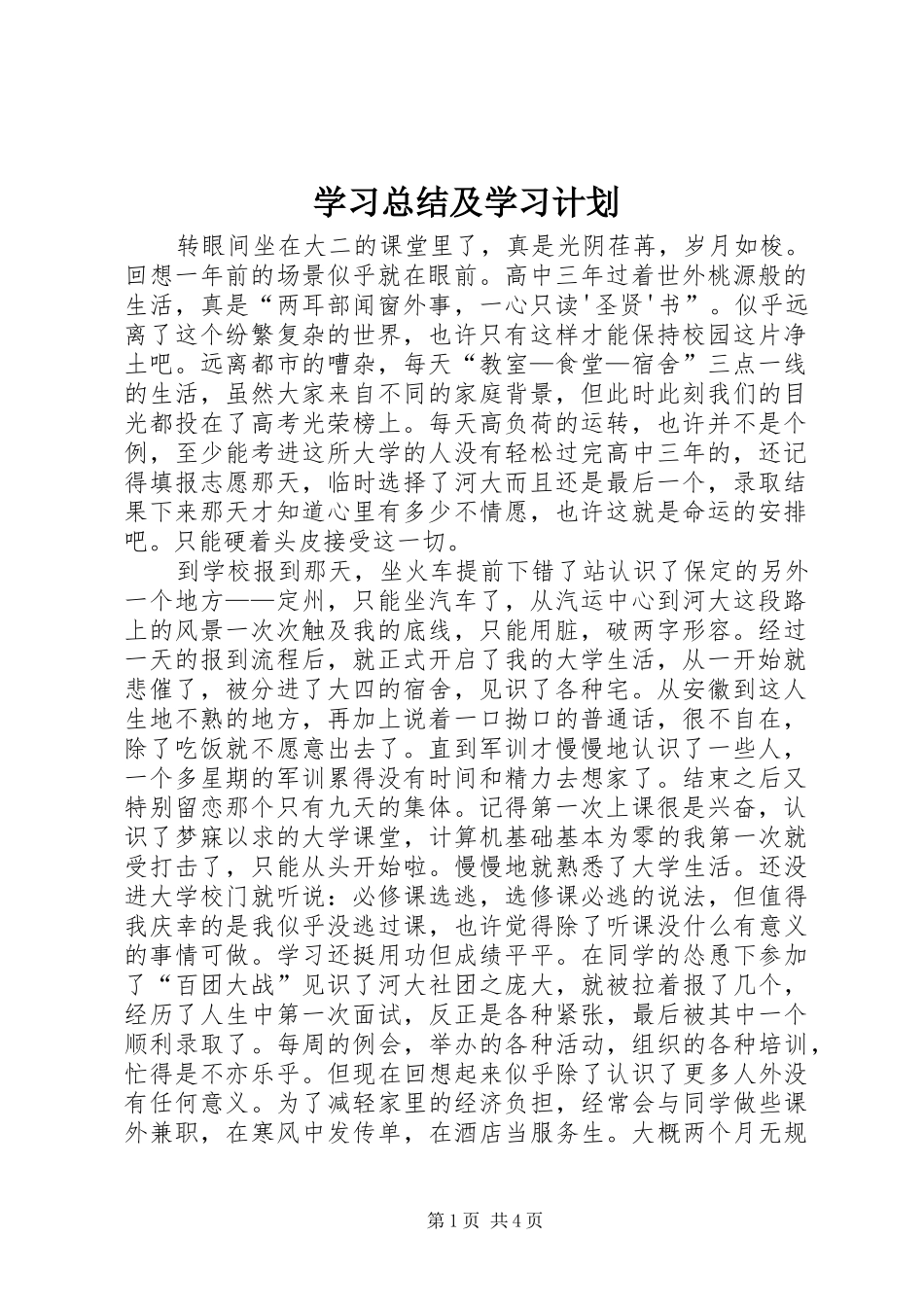 学习总结及学习计划_第1页
