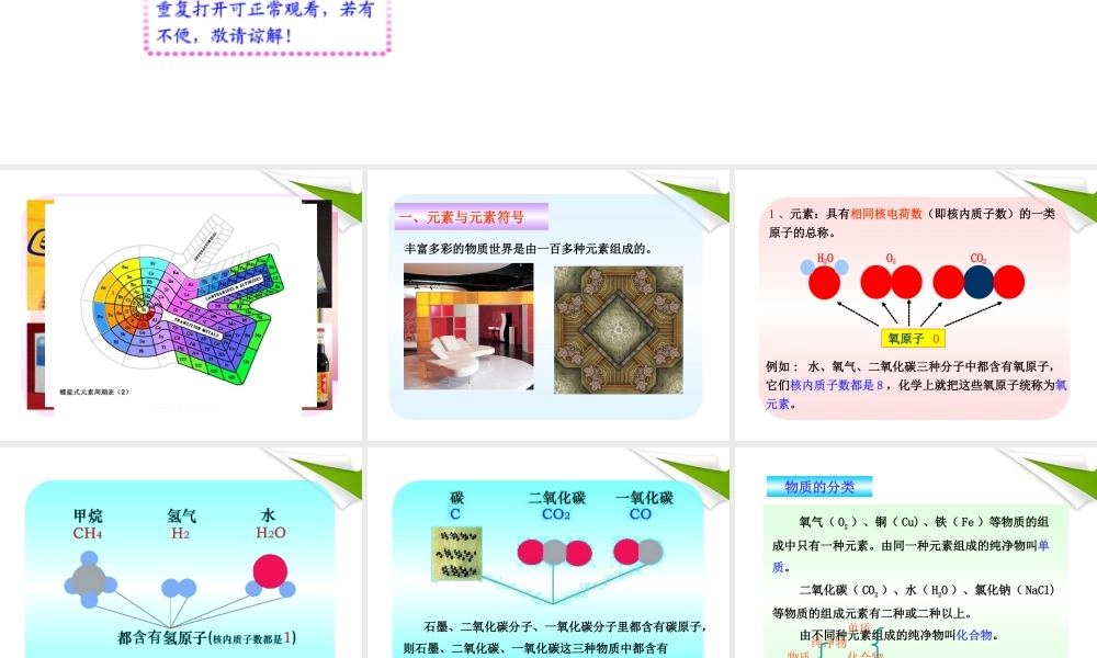 世纪金榜版八年级化学 第四节 元素新课标同步授课课件 鲁教版五四制 课件