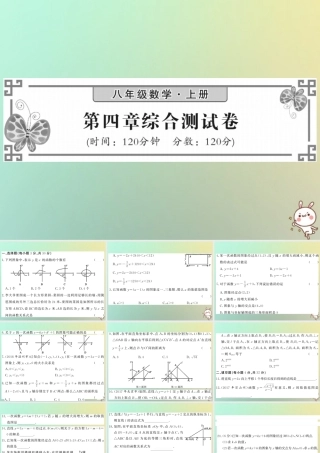 八年级数学上册 第四章 一次函数综合测试卷习题课件 (新版)北师大版 课件