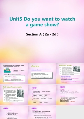 八年级英语上册 Unit 5 Do you want to watch a game show section A(2a 2d)课件 (新版)人教新目标版 课件