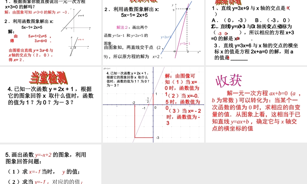 20.3.1一次函数与一元一次方程ppt