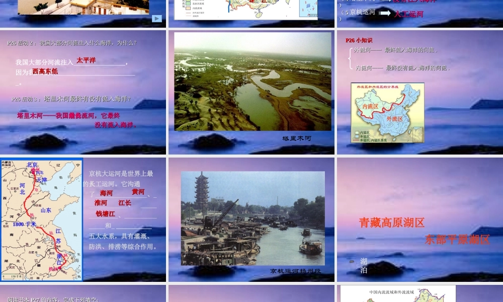 八年级地理上册 第二章第二节沟通三大洋的水系课件 粤教版 课件