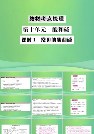 中考化学总复习 教材考点梳理 第十单元 酸和碱 课时1 常见的酸和碱课件