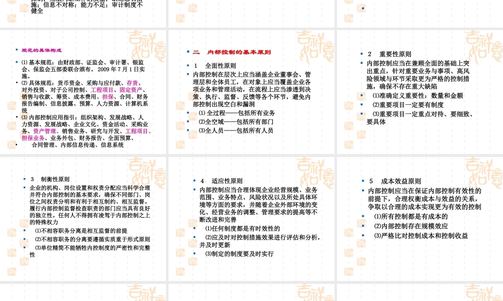 企业内部控制讲义