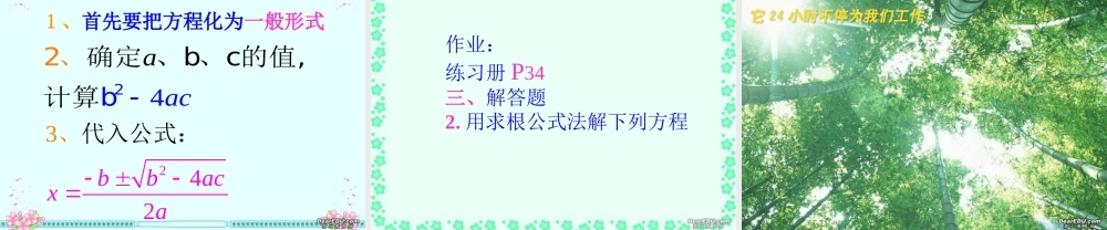 初三数学一元二次方程公式法 新课标 人教版 课件