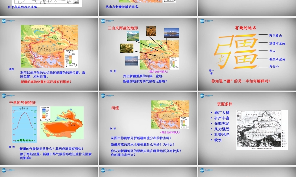 八年级地理下册 第八章 第三节 新疆维吾尔自治区的地理概况与区域开发课件 (新版)湘教版 课件