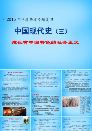 中考历史专题复习 中国现代史(三)建设有中国特色的社会主义课件