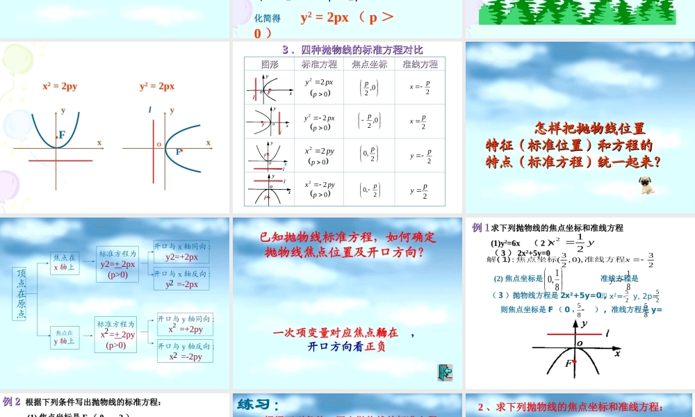 数学选修1-1-抛物线及其标准方程(1)-1