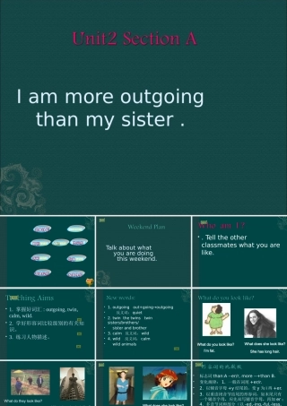 七年级英语下册：Unit 2 I m more outgoing than my sister(课件)鲁教版 课件
