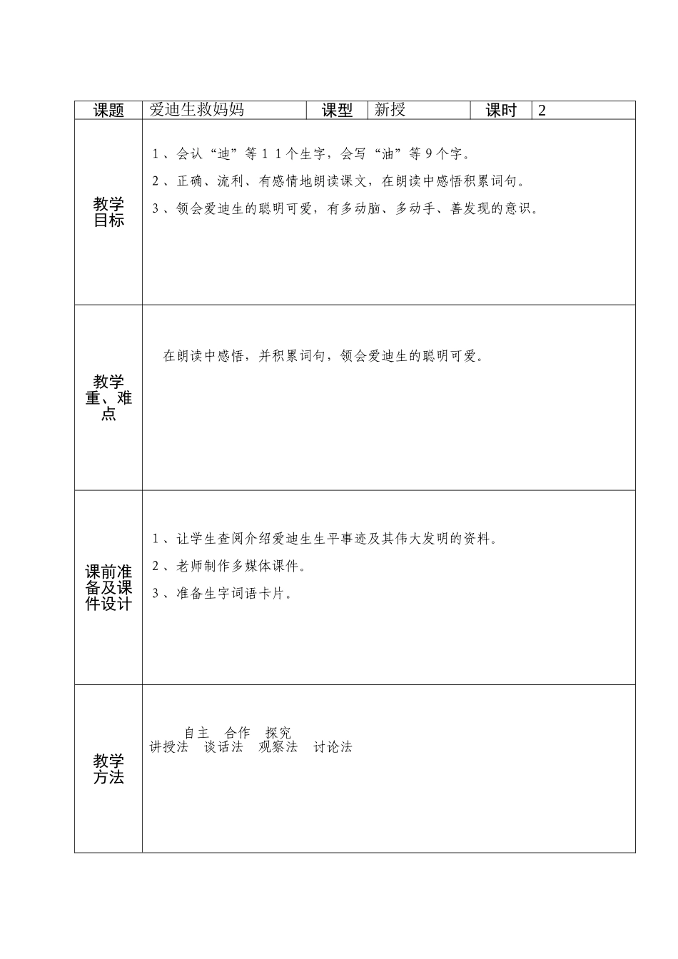 二年级语文爱迪生救妈妈_第1页