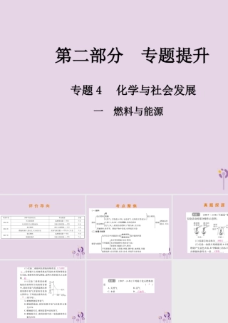 中考化学总复习 第二部分 专题提升 专题4 化学与社会发展 一 燃料与能源课件