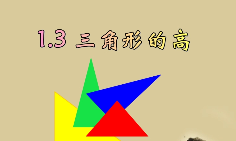 七年级数学下册 1.3三角形的高课件2 浙教版 课件