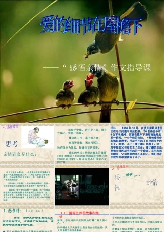 “感悟亲情”作文课