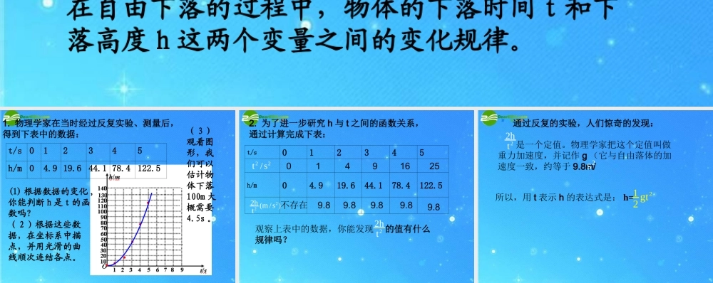 九年级数学下册 343二次函数的图像和性质课件 冀教版 课件