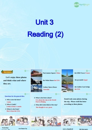 八年级英语上册 Unit 3(A day out)Reading(2)课件 牛津译林版 课件