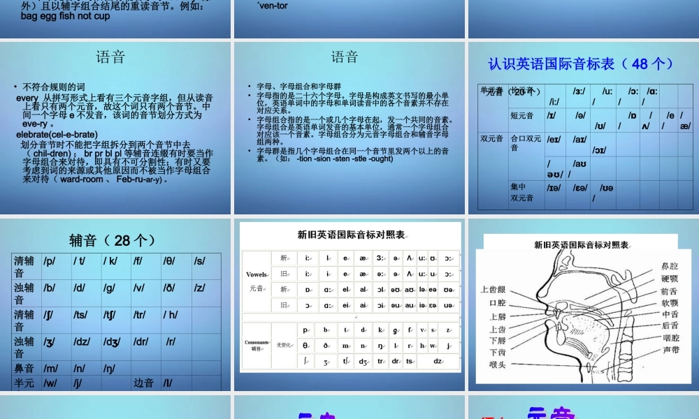 七年级英语上册 国际音标突破教学课件 (新版)人教新目标版 课件