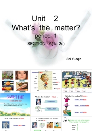 八年级英语 Unit2 what s the matter课件2 课件