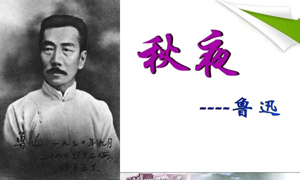 九年级语文上册 第1课(秋夜)课件 冀教版 课件