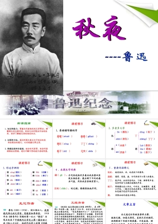 九年级语文上册 第1课(秋夜)课件 冀教版 课件