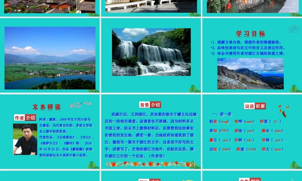 八年级语文下册 第五单元 水经过丽江课件 新人教版 课件