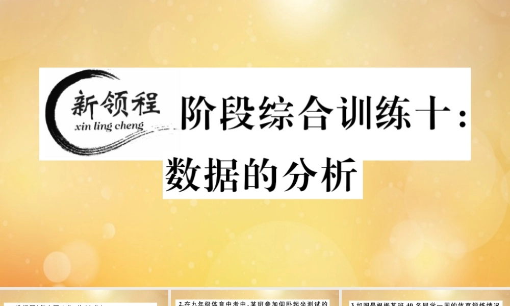 八年级数学上册 第六章 数据的分析 阶段综合训练十：数据的分析作业课件 (新版)北师大版 课件