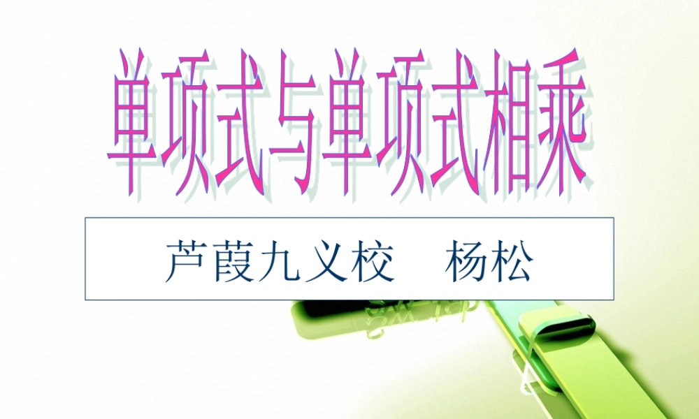 单项式与单项式相乘