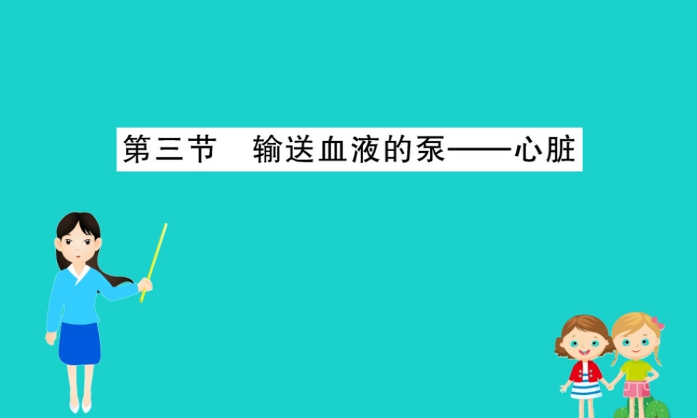 七年级生物下册 4.4.3 输送血液的泵 心脏习题课件(新版)新人教版 课件