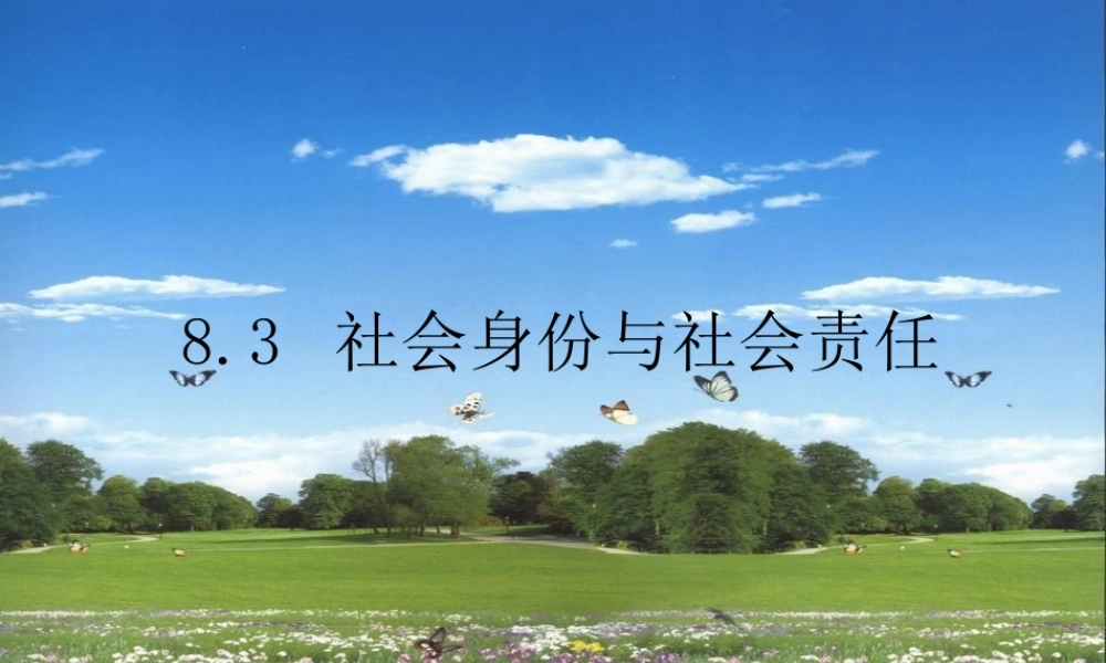 八年级政治下册 社会身份与社会责任课件 粤教版 课件