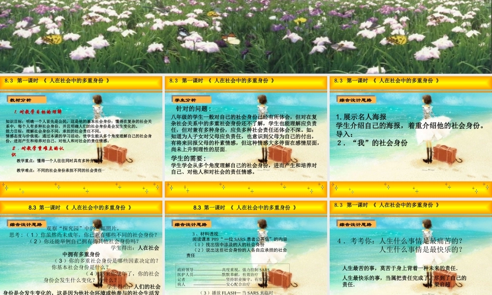 八年级政治下册 社会身份与社会责任课件 粤教版 课件