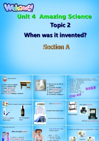 九年级英语上册 Unit 4 Topic 1 When was it invented Section A课件 (新版)仁爱版 课件
