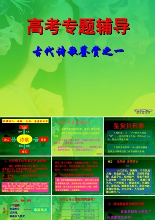 古典诗歌鉴赏1 高考专题指导 诗歌鉴赏课件锦[整理17套]人教版 高考专题指导 诗歌鉴赏课件锦[整理17套]人教版