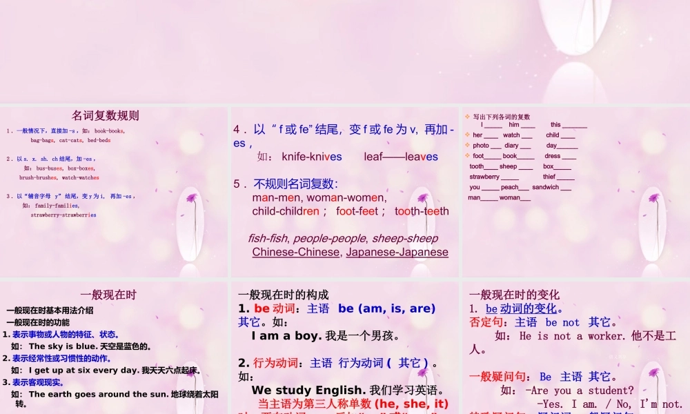 小学英语语法总复习课件
