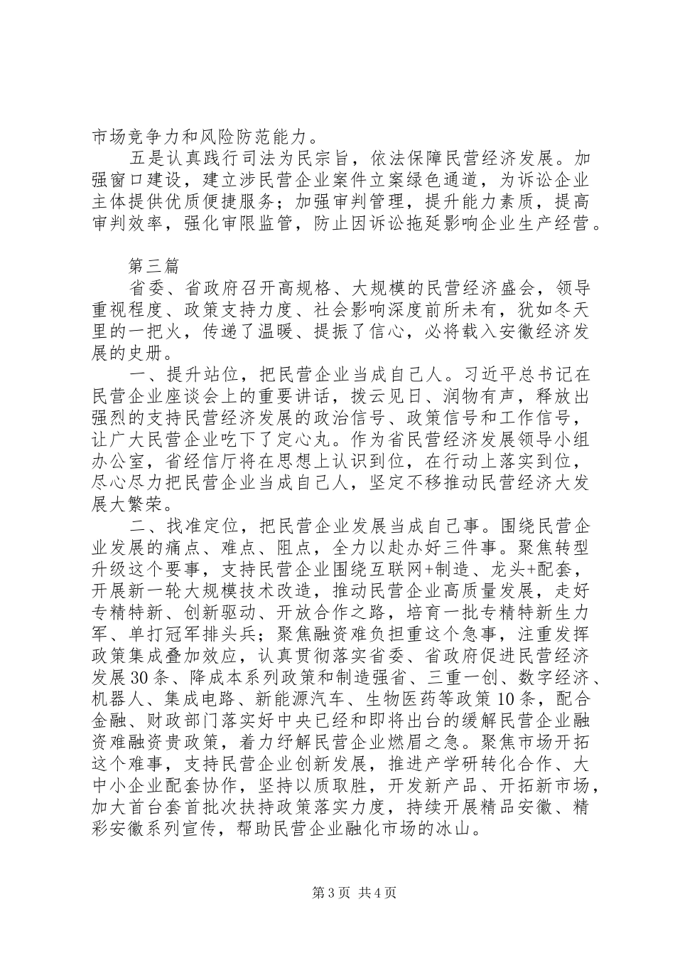 民营经济发展座谈会发言稿范文3篇_第3页