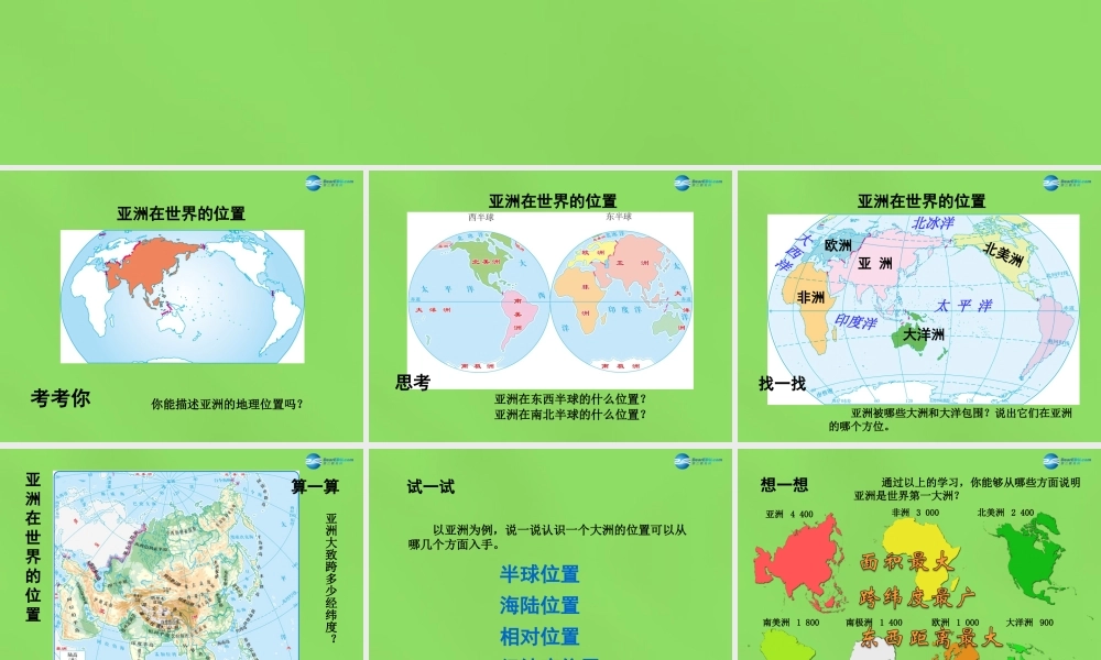 八年级地理下册 第5章 第1节(亚洲的自然环境)课件 (新版)中图版 课件