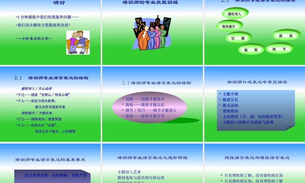 企业培训师的培训