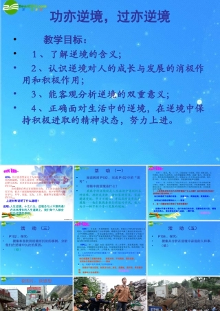 八年级政治上册 功亦逆境，过亦逆境课件册 鲁教版 课件