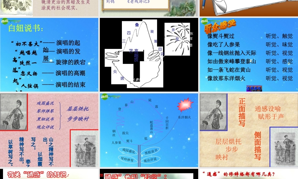 九年级语文上册 第四单元 (明湖居听书)课件 鄂教版 课件