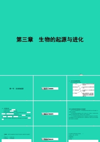 八年级生物下册 6.3.1 生命的起源课件 (新版)冀教版 课件